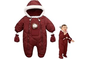 XIFAMNIY Baby Winter Outfit Coat Romper Outwear Hooded Footie Toddler Infant Lion Snowsuit