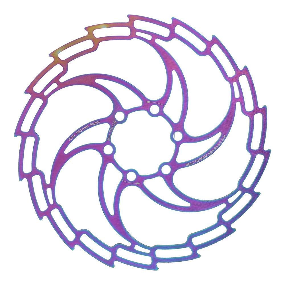 Bicycle Disc Brake Rotor, Bike Six Bolts Disc Brake Rotor Hollow Ultralight Disc Brake for Road Bike, Mountain Bike, MTB, BMX Bicycle Accessories (160mm) Cycling Bicycles And Spare Parts