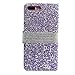 Iphone 7 Plus Wallet Case, 3D Bling Jelly Rhinestone PU Leather Wallet Flip Protective Skin Case with Magnetic Bling Button Card Slot Function for Apple Iphone 7 Plus 5.5 Inch (Purple)