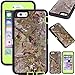 iphone 6s Plus Camo Case, Kecko Defender Tough Rubber Shockproof Impact Weather Resistant Hybrid Tree Camouflage Military Duty Case for iphone 6s Plus W/ Screen Protector - Leaves On The Core (Green)
