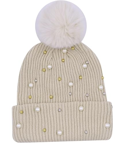 Womens Girls Winter Knitted Beanie Hat Faux Fur Ball Pom Pom  display picture 1