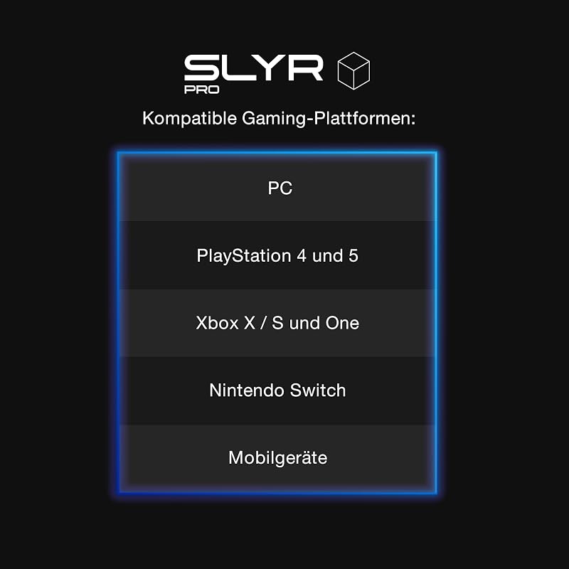 SLYR Pro Kabelgebundenes Multi-Platform Over-Ear Gaming Headset für Xbox, PlayStation und PC, Enhanced Sound Perception, KI-Mikro - Blau