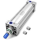 Baomain SC 63x200 Pneumatic Air Cylinder, 2.5inch(63mm) Bore, 8inch(200mm) Stroke, 3/8" PT, Dual Action Cylinder
