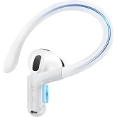 Gcioii Memory Titanium Alloy Ear Hooks for AirPods Pro 3/2/1, AirPods 5/4/3 | Anti-Slip Sport Grip Accessories , Added Anti-Lost Lanyard for Comfortable Secure Fit During Sports (White,Upgraded)