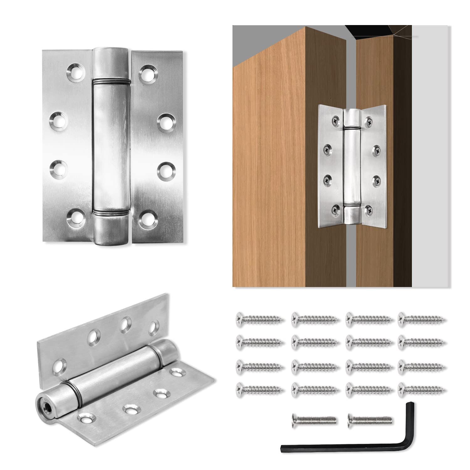 MARIE Door Closer Spring, Automatic Door Closer Indoor Outdoor Heavy Duty Door Stopper, Adjustable Gate Spring Closer Hinge for Garden Gates, Wooden Doors, Metal Gate, UPVC Door