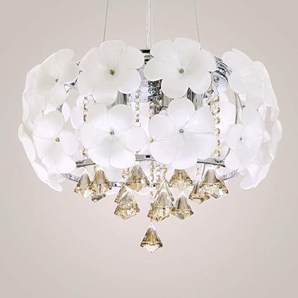 Acacva Crystal Chandelier Crystal Ceiling Light With Flower