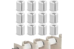 12 PCS Curtain Spacers for Curtain Rods, 85 mm EVA Foam Drapery Spacers with Side Cut Design, Snap On Curtain Rod Attachments