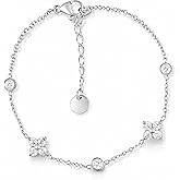 Waterproof Silver Bracelets for Women | Women's Link Bracelets | Tarnish Free Jewelry | Crystal Cubic Zirconia Bracelet | Accessories for Women | Bracelets for Women Trendy | Dainty Bracelets