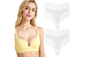 4pcs Chest Wrinkle Pads, Silicone Reusable Decollete & Cleavage Anti Wrinkle Patches for Overnight Use Gentle Skincare Silico