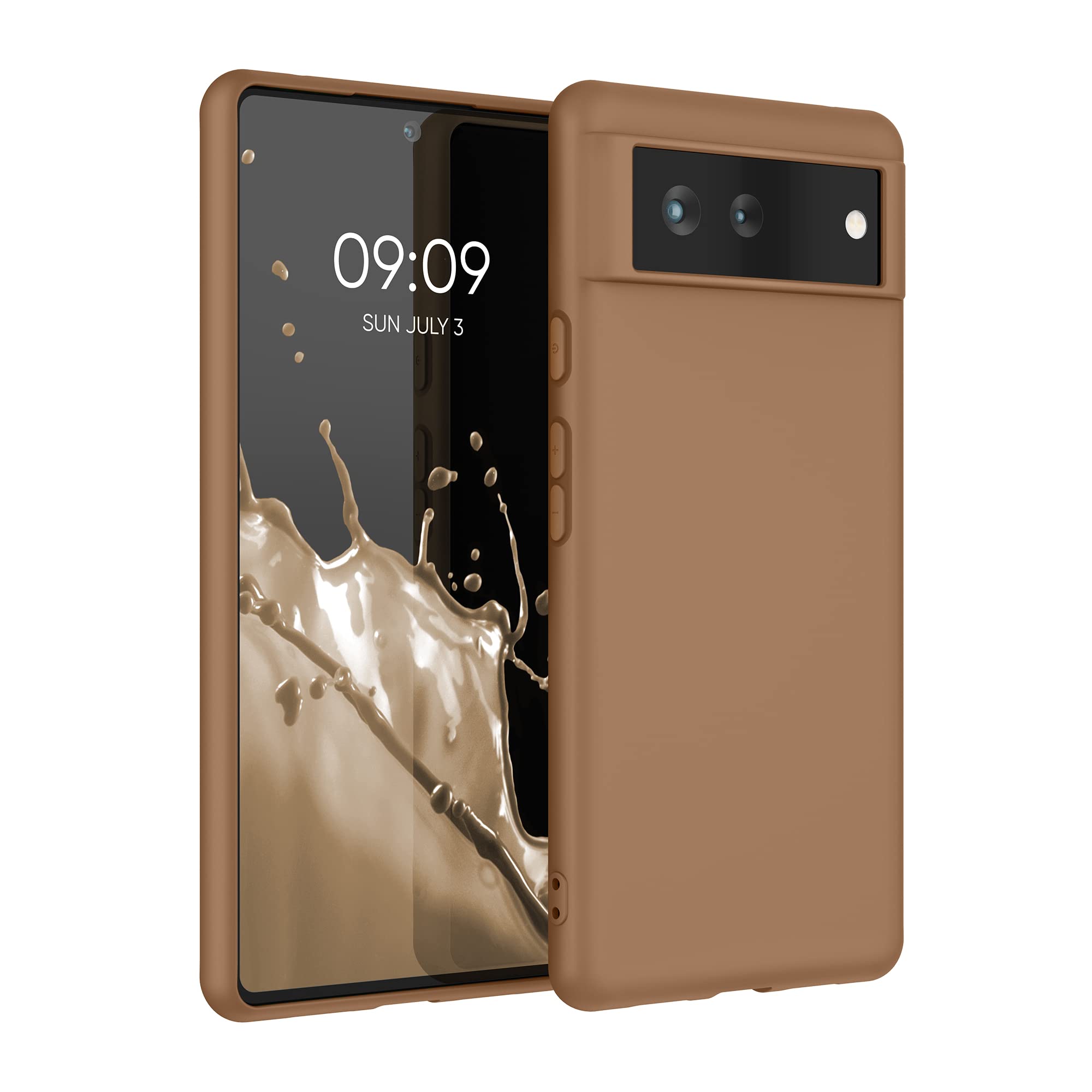kwmobile Case Compatible with Google Pixel 6 Case - Soft Slim Protective TPU Silicone Cover - Cappuccino โ image 1