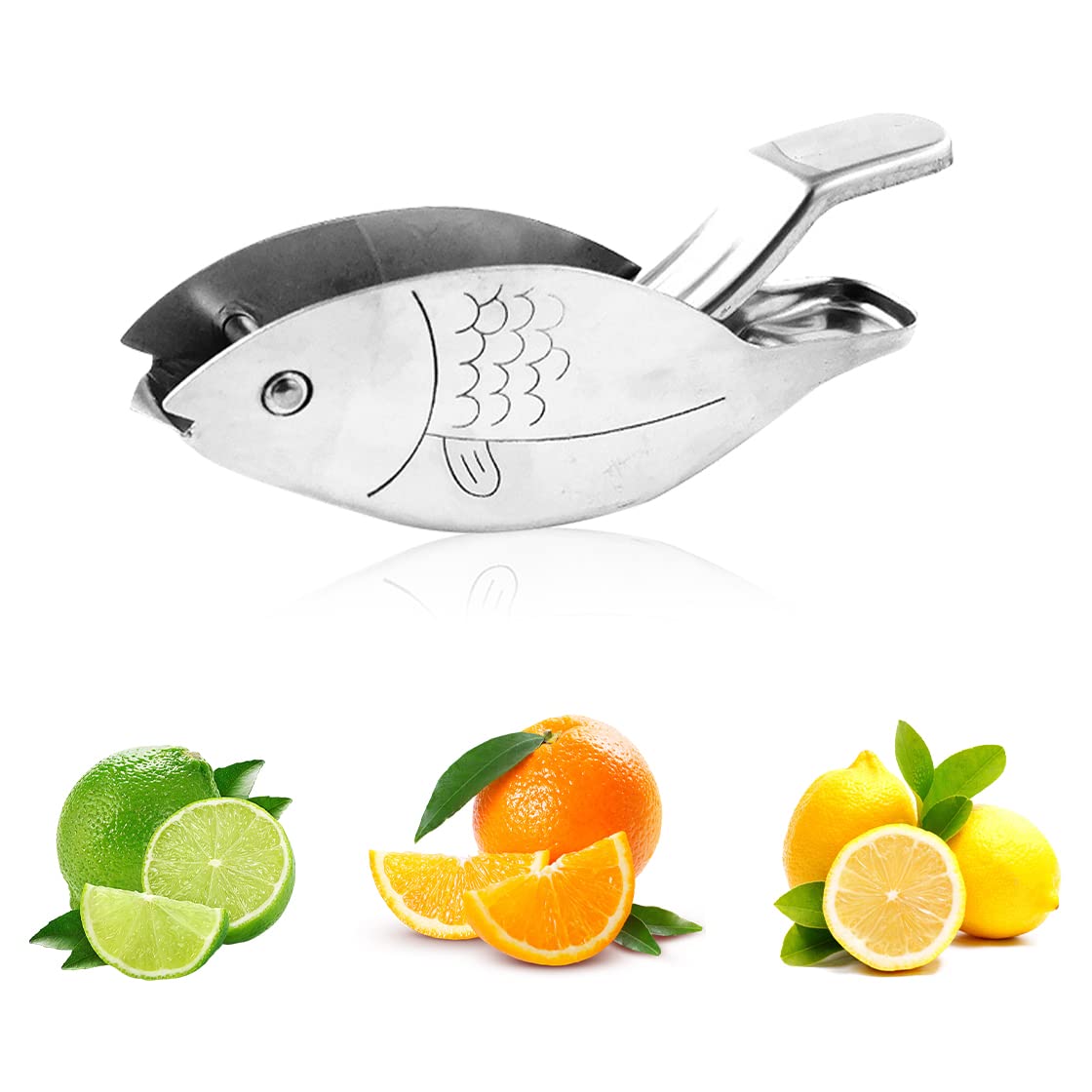 HyzaPhix Lemon Squeezer - Stainless Steel Manual Citrus Juicer for Lemon, Orange, Lime & Pomegranate