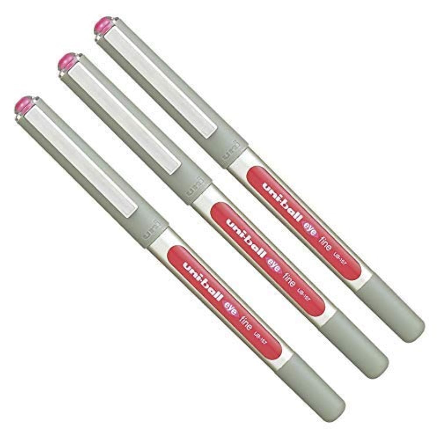 3 X UNI-BALL Eye UB-157E Roller Ball Pen FINE (0.7mm) Pink