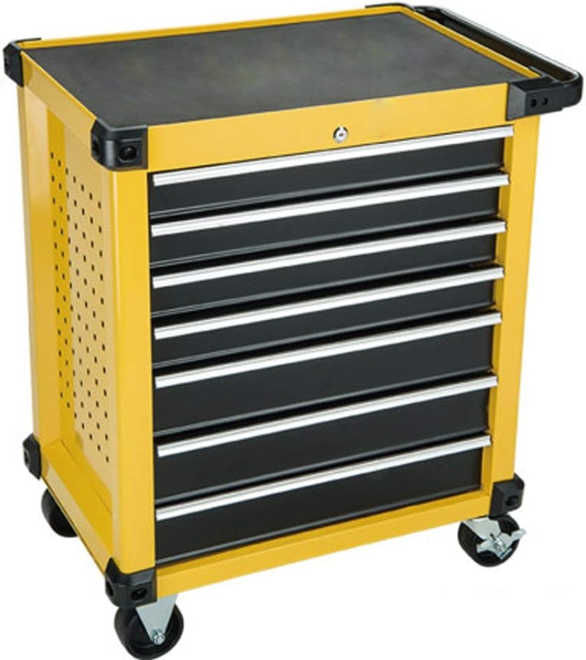 KMCMYBANG Tool Cabinets Tool Box Tool Cart Drawer Hardware Mobile Repair Cart with Drawer Auto Repair Multifunctional Trolley Tool Chest (Color : Yellow, Size : 87x51x78cm)