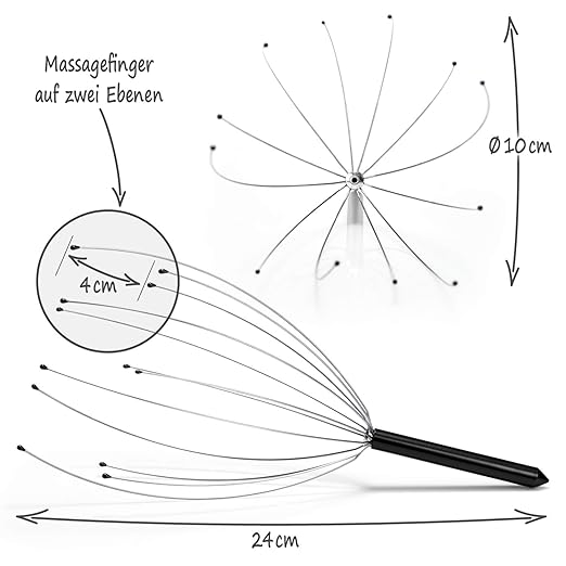 COM-FOUR® 2x urzadzenie do masazu glowy z 12 palcami ...