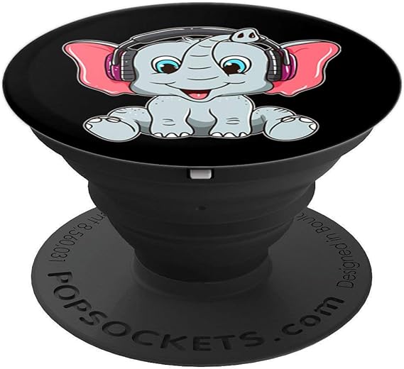 Amazon Com Baby Elephant Wearing Headphones Drawing Popsockets
