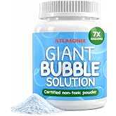 Giant Bubble Solution - Bubble Wands, Bubbles for Kids, Kids Bubbles Mix Powder Makes 896 OZ (7 Gallons) - The Original Solution Mix | 100% Kid Safe