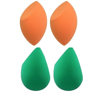 Puna Store 4-Piece Mix Complexion Sponge (Green and Orange)