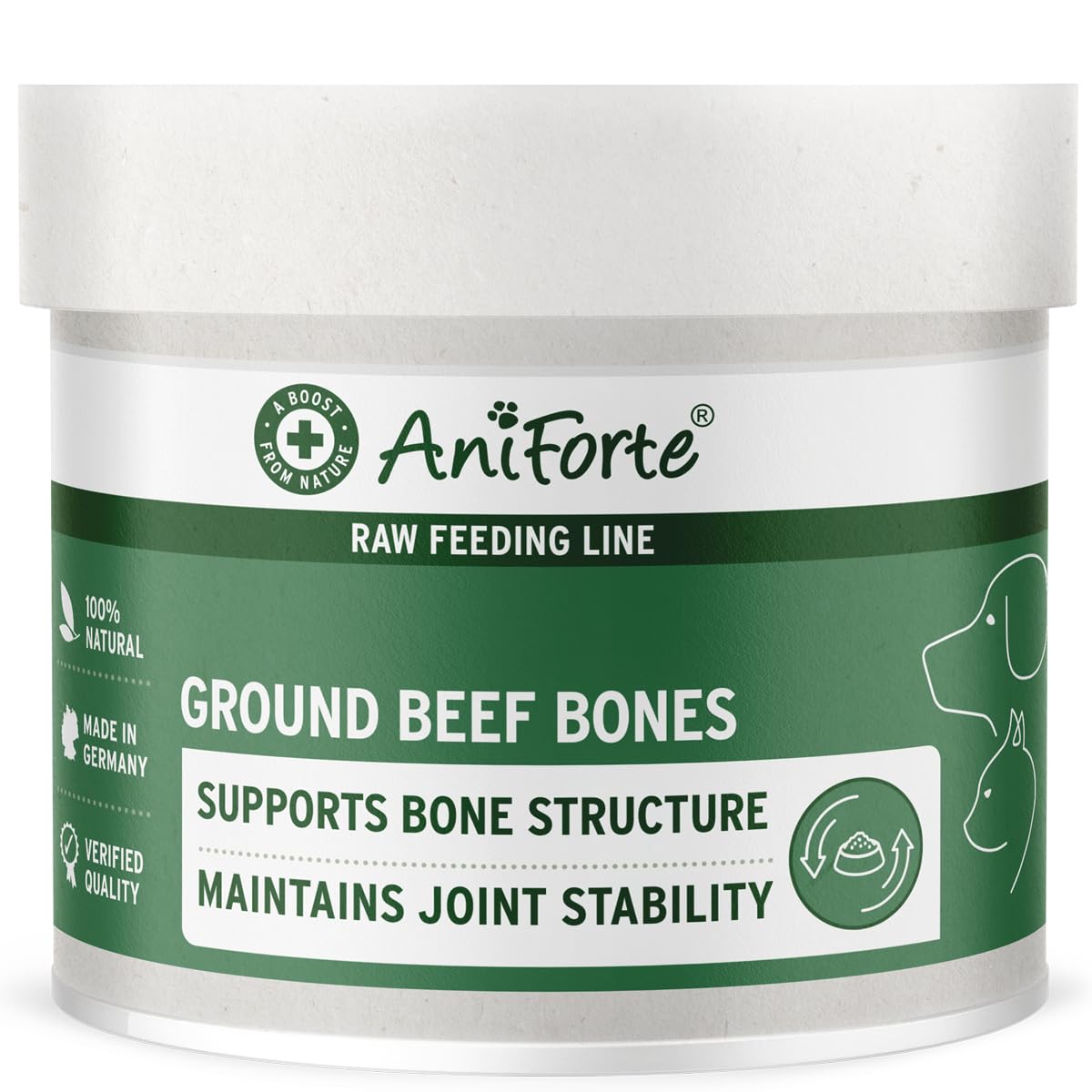 Ground Beef Bones formerly AniForte Meat & Bone Meal 500g: Raw Dog Food Supplement for Cats & Dogs with High Calcium