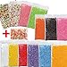 Amariver 13 Pack Foam Beads Colorful Styrofoam Foam Balls for Stick to Slime, (Approx 100000 Pieces), 0.1-0.35 Inch Arts Crafts, Small Foam Balls for DIY Wedding Party Decorations, Bonus Fruit Slices