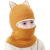 Toddler Winter Hat Baby Balaclava 2 in 1,Fleece Lined Knitted Beanie with Face Mask, Ear Flaps & Pom Pom for Boys Girls