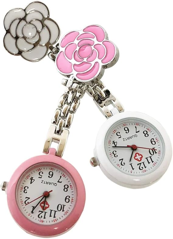 Amazon バイカラーカメリア ナースウォッチ 懐中時計 ホワイト 懐中時計 腕時計 通販