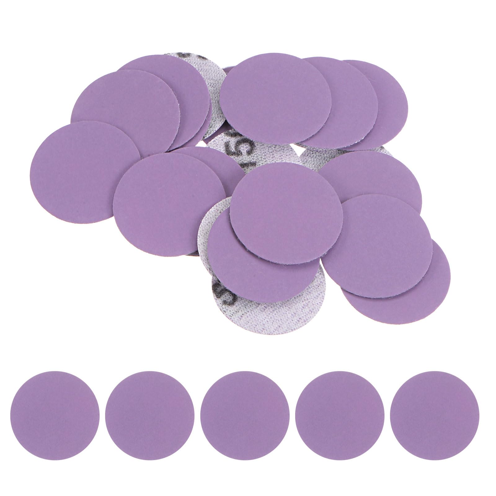 Kozelo 25pcs Premium Sanding Discs Hook and Loop - [1 Inch x 1500 Grits] Purple Sandpapers Mini Size for Jewelry Wood Metal Polishing