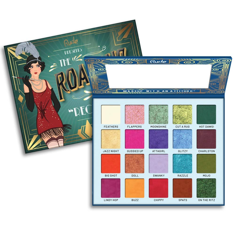 Rude The Roaring 20's Reckless 20 Fabulous Professional Shadow Palette Highly Pigmented Eyeshadow Palette Mattes and Shimmers Blendable