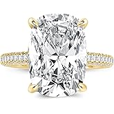 RODIFFY 4CT/7CT Elongated Cushion Cut Engagement Ring for Women, S925 Silver 5A Grade Cubic Zirconia Promise Rings