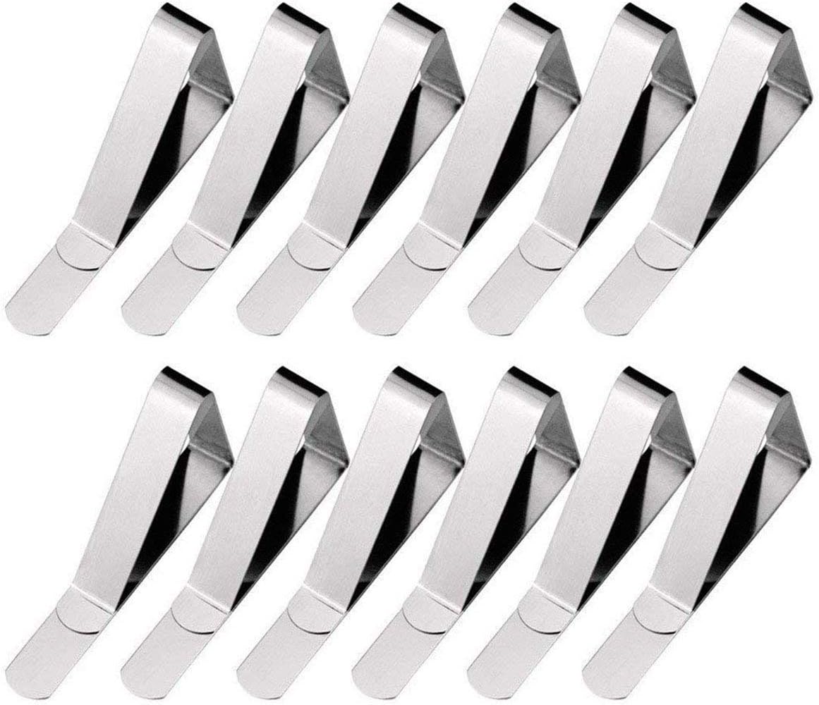 GuangTouL 24Pack Stainless Steel Tablecloth Clips for indoor and