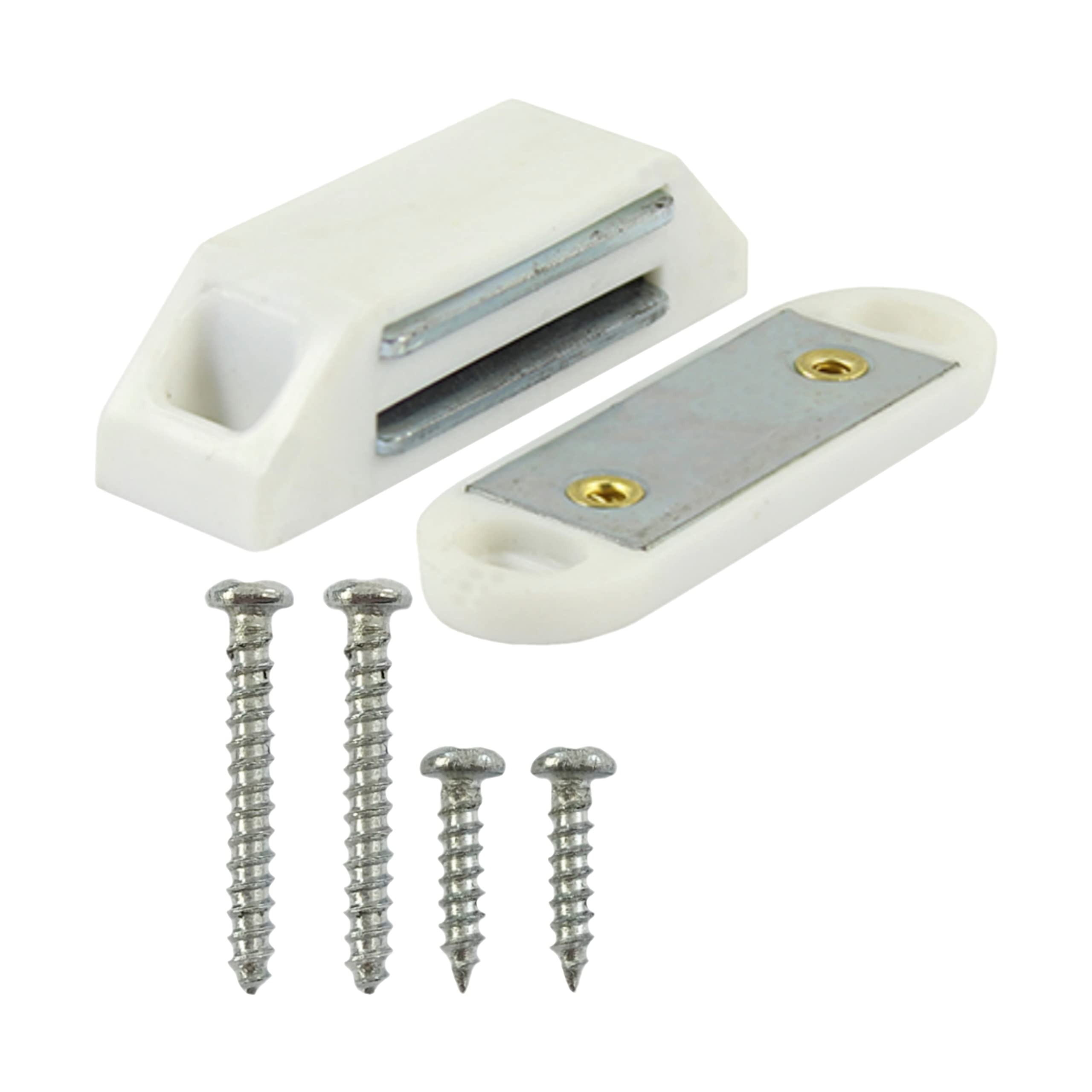 White Magnetic Catch 6kg Pull for Cupboards Cabinets Wardrobes Pack of 1