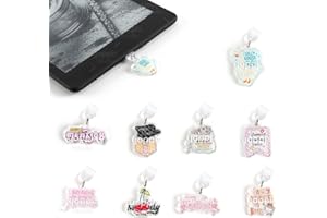 YOPPIX STUDIO YOPPIX 9PCS Charms for E-Reader, About Funny Theme Dust Plug Charm Compatible with Type C Charging Port, Gift for Book Lover Readers Men Women Teachers Students, Accessories for E-Reader