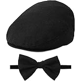 A&J DESIGN Baby Boy Driver Cap, Toddler 2pcs Newsboy Cap & Bow Tie (3 Months - 8 Years)