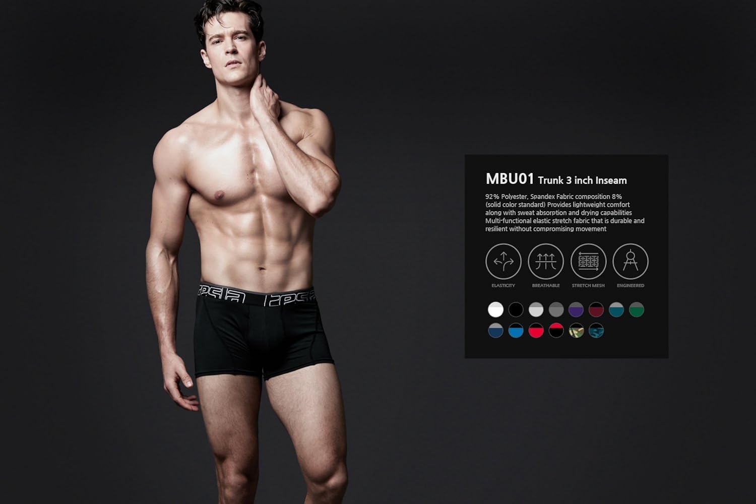 TSLA Men's (Pack of 2, 3) Relaxed Stretch 9 inches Cool Dry Brief Mesh Underwear Trunk: Clothing