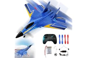 TEAMODA Gravity Glider, Trick 4 Rotor Rc Glider Aircraft Drone LED 2.4g Rc Airplanes for Adults, Remote Control Airplane Model (Blue)