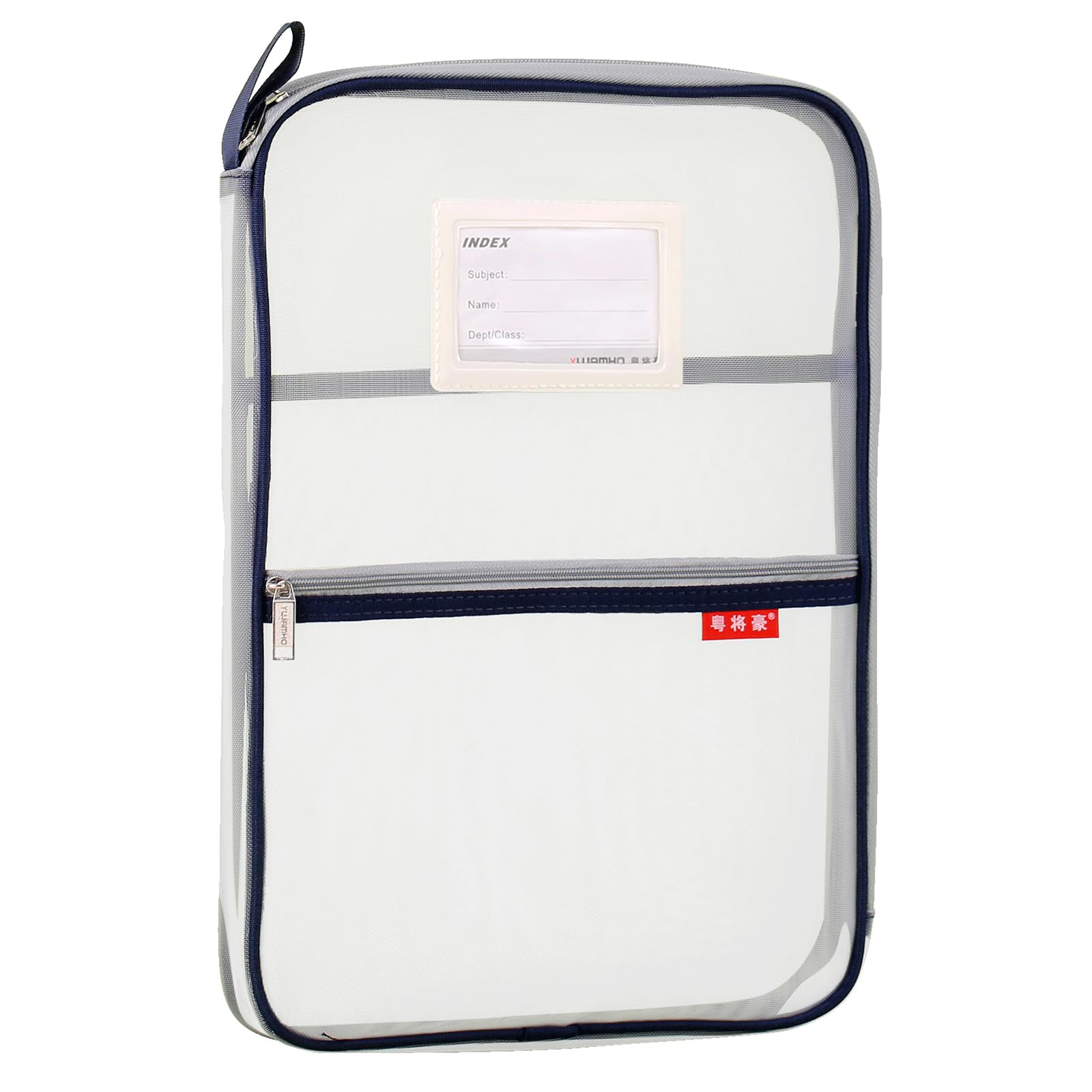 Mesh Document Bag Nylon File Zip Bag Travel A4 Student Homework Office Supplies Deep Blue