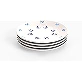 TervisHome Melamine Salad Plates - Set of 4 | MediterraBlue Collection | Durable Stoneware-like Quality, Dishwasher Safe, Perfect for Indoor and Outdoor Use