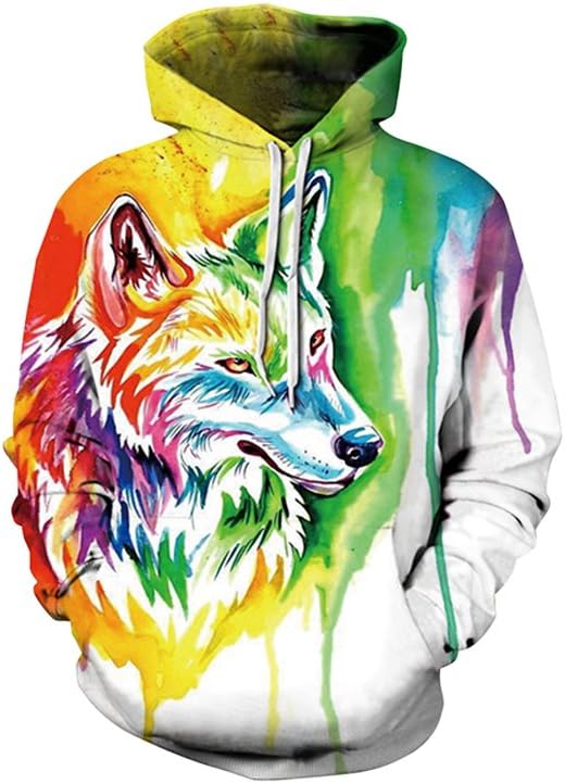 Clear-ANCE Unisex 3D Printed Pouch Pocket Drawstring Sweatshirt Hoodies