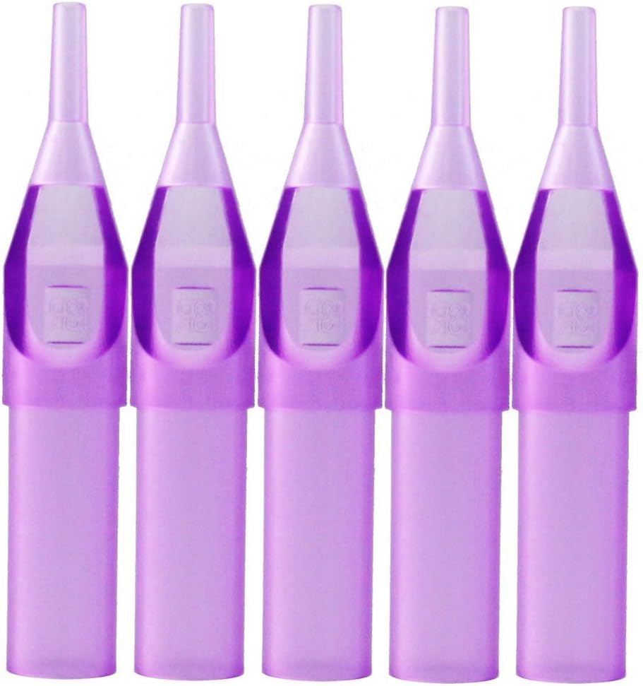ITATOO TATOO 100X13RL Healthy Sterilized Disposable Purple Tattoo Tips Round Tips for Tattoo Needles 13RL 13RS (N601-4-13RT)