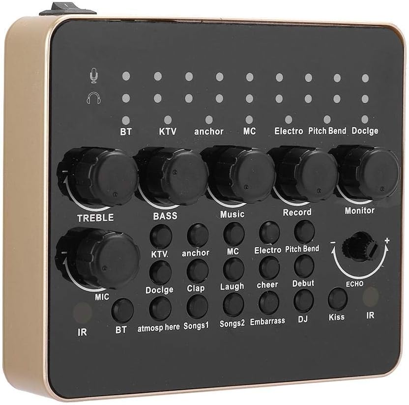 External Sound Card, V10 Sound Card Karaoke Audio Mixer, Live Broadcast