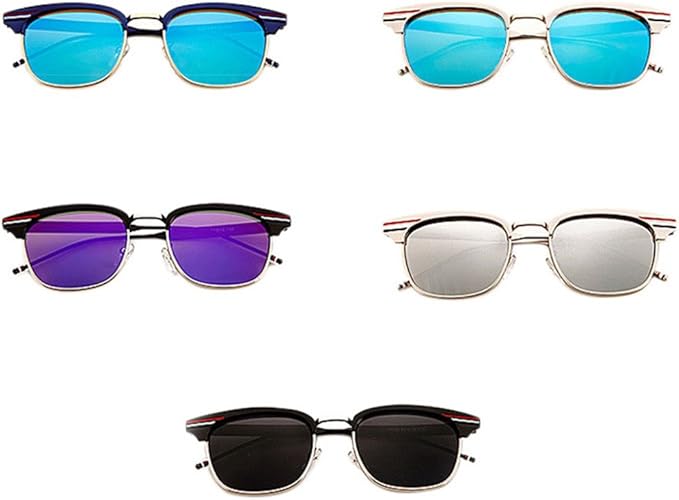 Amazon Yiyouファッション眼鏡 偏光サングラス ファションメンズサングラス ドライビングサングラス 女性用サングラス ファッションベビー サングラス蛤蟆镜 偏光レンズ 男女兼用 5カラー アイスブルーレンズ ブルーフレーム サングラス 通販