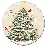 CounterArt Joy of the Season- Christmas Tree Absorbent Coasters, Set of 4