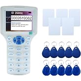 Tqsbeyah RFID Reader Writer Multi-Frequency RFID Copier White | RFID Card Reader, Smart Card Decoder with Free Software and USB, RFID Writer for Access Control Home Security