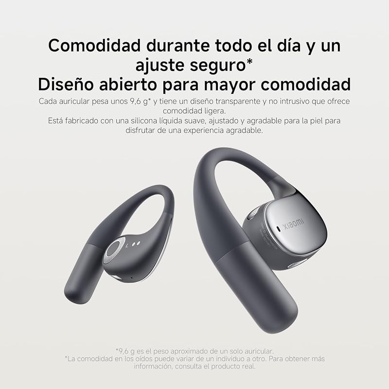 OpenWear Stereo - Auriculares inalámbricos, cancelación de Ruido, Driver dinámico, Doble micrófono, 7.5 Horas de autonomía y 38,5 Horas con el Estuche de Carga, Beige (Versión ES)