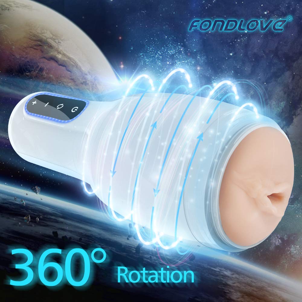 Elektrische Masturbatoren Cup Automatische Masturbieren Mann mit 360° Rotation Masturbator mit 3D Vagina Sexspielzeug für Männer mit 8 Drehungsmodi Touch- Taste Erotik