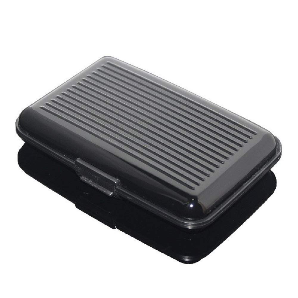 ALUMINIUM CREDIT CARD WALLET HOLDER RFID BLOCKING 6 COLOURS (BLACK)