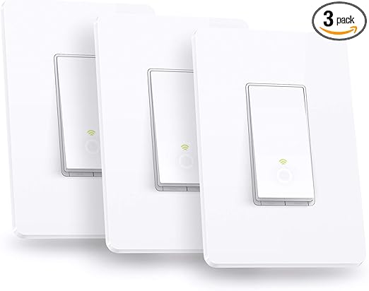 Kasa Smart Light Switch Hs0p3 Single Pole Needs Neutral Wire 2 4ghz Wi Fi Light Switch Works With Alexa And Google Home Ul Certified No Hub Required 3 Pack Amazon Com