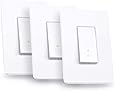 Kasa Smart HS200P3 Wi-Fi Switch by TP-Link (3-Pack) Control Lighting from Anywhere, Easy In-Wall Installation (Single-Pole Only), No Hub Required, Works with Alexa and Google Assistant, Size, White