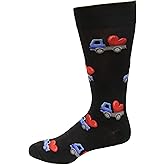 Hot Sox Men's Valentine Truck Crew Sock 1 Pair, Black, Men's 10-13