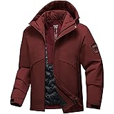 BANTREK Men's Ski Jacket Waterproof Warm Winter Coat Windproof Insulated Snowboard Jacket Hooded Mountain Windbreaker