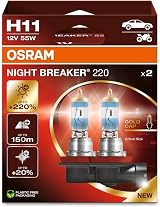 Osram Night Breaker 220 H11 Brightest Halogen Lamp -2HB (2 Lamps)